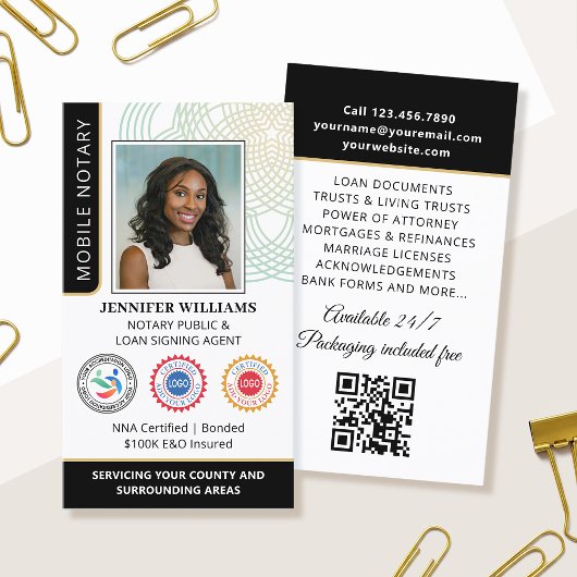 Accreditatie Notaris Openbare foto QR Code Zwart Visitekaartje