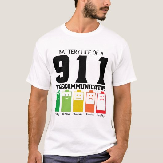 Accuduur van een 911-telecommunicator t-shirt (Voorkant)