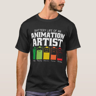 Accuduur van een animatie artiest t-shirt