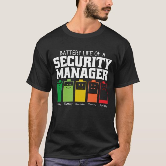 Accuduur van een beveiligingsmanager t-shirt (Voorkant)