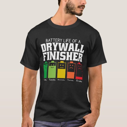 Accuduur van een Drywall-afwerkapparaat T-shirt (Voorkant)