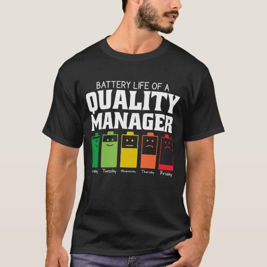 Accuduur van een kwaliteitsmanager t-shirt (Voorkant)