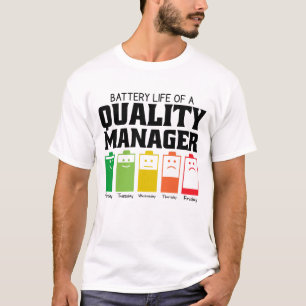 Accuduur van een kwaliteitsmanager t-shirt