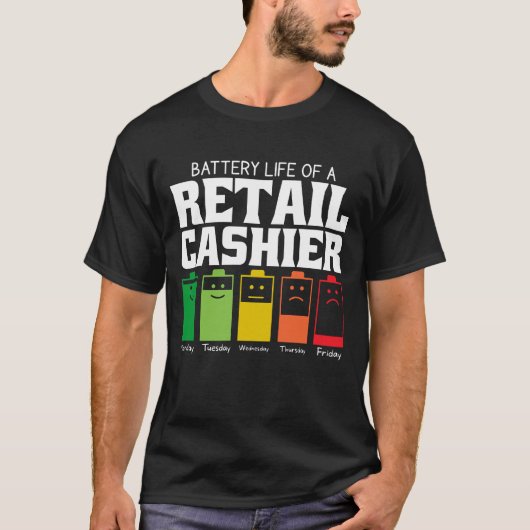 Accuduur van een retail kassier t-shirt (Voorkant)