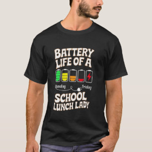Accuduur van een schoollunch voor een dame in de c t-shirt