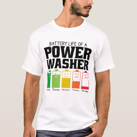 Accuduur van een stroomwasmachine t-shirt (Voorkant)