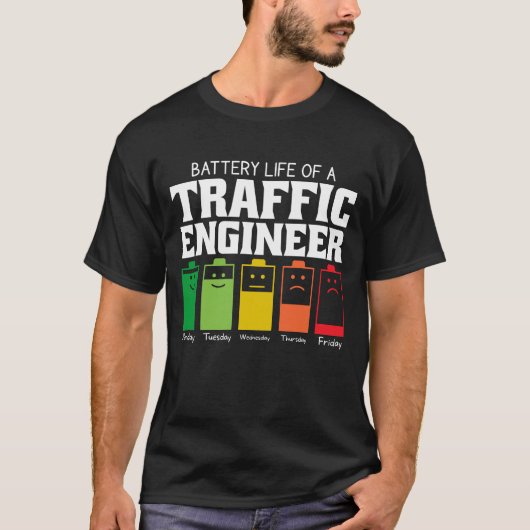 Accuduur van een verkeersingenieur t-shirt (Voorkant)