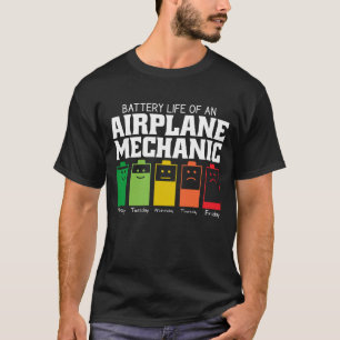 Accuduur van een vliegtuigmonteur t-shirt