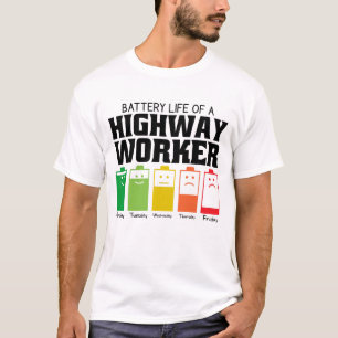 Accuduur van een wegwerker t-shirt