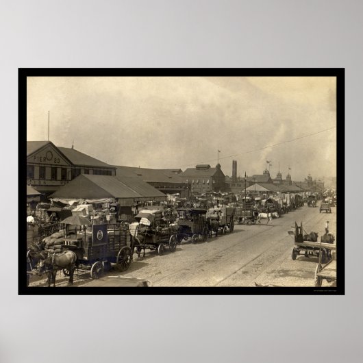 Accumulerende voedselladingen in New York 1916 Poster (Voorkant)