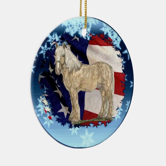 ACDHA Cream Horse-kerstversiering Keramisch Ornament (Rechts)