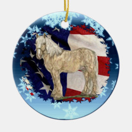 ACDHA Cream Horse-kerstversiering Keramisch Ornament