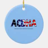 ACDHA Cream Horse-kerstversiering Keramisch Ornament (Achterkant)