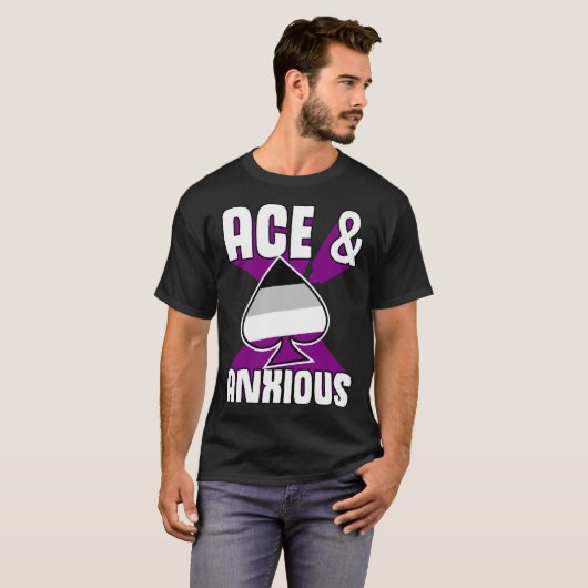 Ace And Anxious Asexual Pride Symbol Introvert T-shirt (Voorkant volledig)