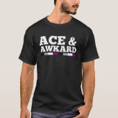 Ace and Awkward Asexual Pride Flag Minimalist Styl T-shirt (Voorkant)
