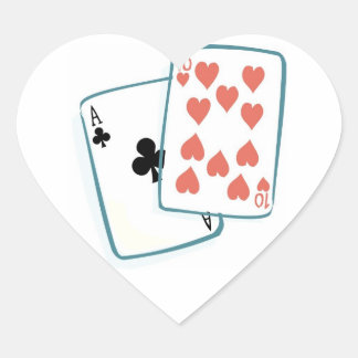 Ace and Ten of Hearts die kaarten spelen Wedding H Hart Sticker