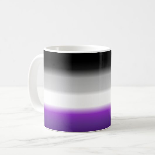 Ace Asexual Gradient Pride Flag: horizontale stree Koffiemok (Voorkant links)