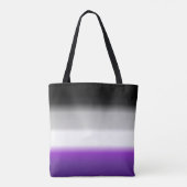 Ace Asexual Gradient Pride Flag: Horizontale stree Tote Bag (Achterkant)