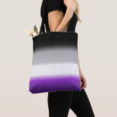 Ace Asexual Gradient Pride Flag: Horizontale stree Tote Bag (Dichtbij)