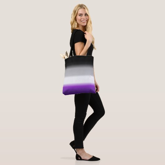 Ace Asexual Gradient Pride Flag: Horizontale stree Tote Bag (Op model)