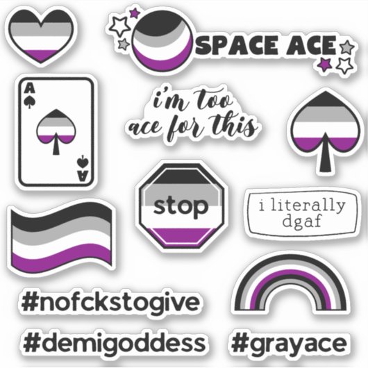 Ace Asexual Sticker (Voorkant)