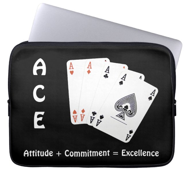 ACE Attitude + Commitment = Excellentie Laptop Sleeve (Voorkant)
