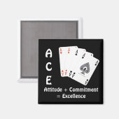 ACE Attitude + Commitment = Excellentie Magneet (Voorkant / Achterkant)