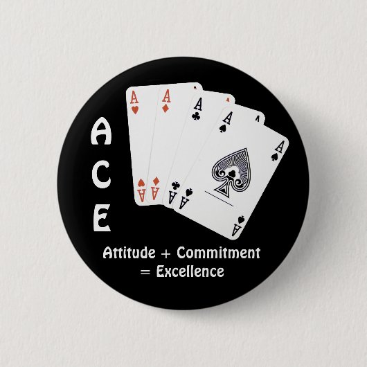ACE Attitude + Commitment = Excellentie Ronde Button 5,7 Cm (Voorkant)