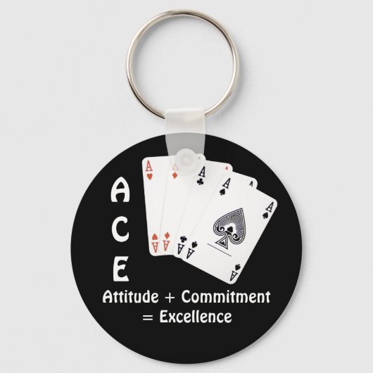 ACE Attitude + Commitment = Excellentie Sleutelhanger (Voorkant)