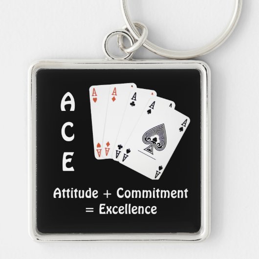 ACE Attitude + Commitment = Excellentie Sleutelhanger (Voorkant)