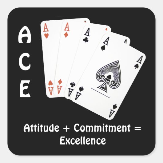 ACE Attitude + Commitment = Excellentie Vierkante Sticker (Voorkant)