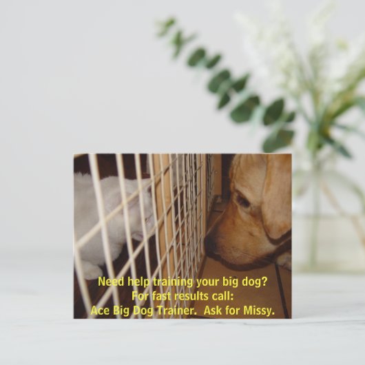 Ace Big Dog Trainer Briefkaart (Staand voorkant)