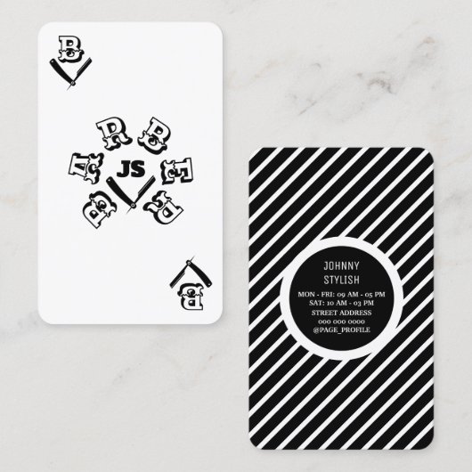 Ace-blaaskappersstijl Visitekaartje (Voorkant / Achterkant)