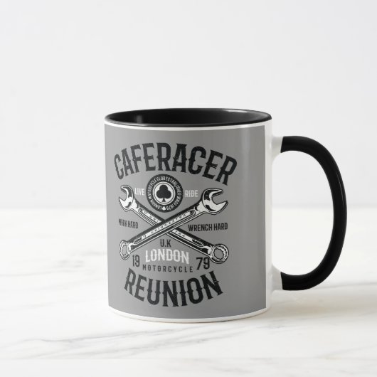 Ace Cafe Racer Reunion werkt hard Wright Hard Ride Mok (Rechts)