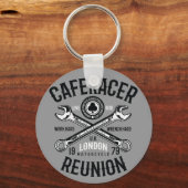 Ace Cafe Racer Reunion werkt hard Wright Hard Ride Sleutelhanger (Voorkant)