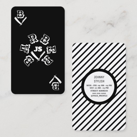 Ace card barbres stijl tegenover visitekaartje (Voorkant / Achterkant)