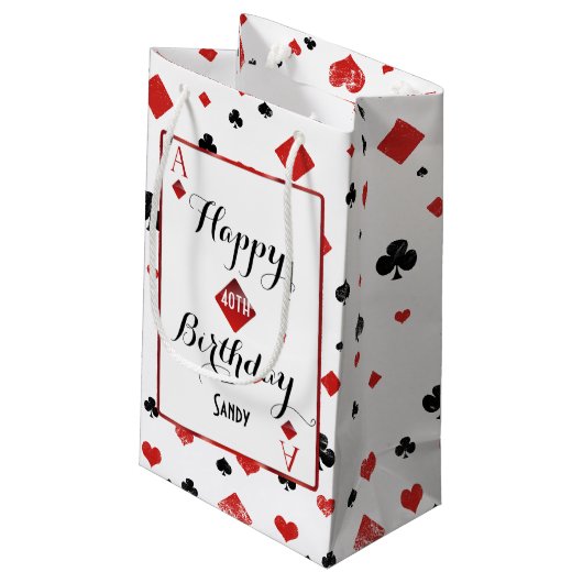 Ace card-casino/vegas-cadeautas klein cadeauzakje (Achterkant Gekanteld)