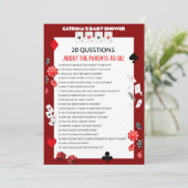 Ace Casino Baby shower - Bewerkbare naam, 5x7 Kaart (Staand voorkant)