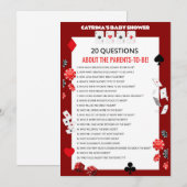 Ace Casino Baby shower - Bewerkbare naam, 5x7 Kaart (Voorkant / Achterkant)