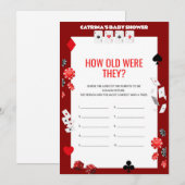 Ace Casino Baby shower - Bewerkbare naam, 5x7 Kaart (Voorkant / Achterkant)