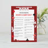 Ace Casino Baby shower - Bewerkbare naam, 5x7 Kaart (Staand voorkant)