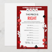 Ace Casino Baby shower - Bewerkbare naam, 5x7 Kaart (Voorkant / Achterkant)