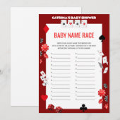 Ace Casino Baby shower - Bewerkbare naam, 5x7 Kaart (Voorkant / Achterkant)