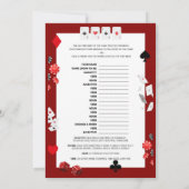 Ace Casino Baby shower - Bewerkbare naam, 5x7 Kaart (Achterkant)