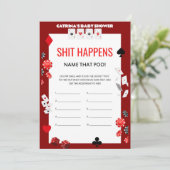 Ace Casino Baby shower - Bewerkbare naam, 5x7 Kaart (Staand voorkant)