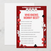 Ace Casino Baby shower - Bewerkbare naam, 5x7 Kaart (Voorkant / Achterkant)