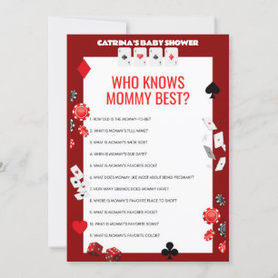 Ace Casino Baby shower - Bewerkbare naam, 5x7 Kaart