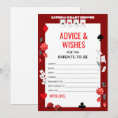 Ace Casino Baby shower - Bewerkbare naam, 5x7 Kaart (Voorkant / Achterkant)