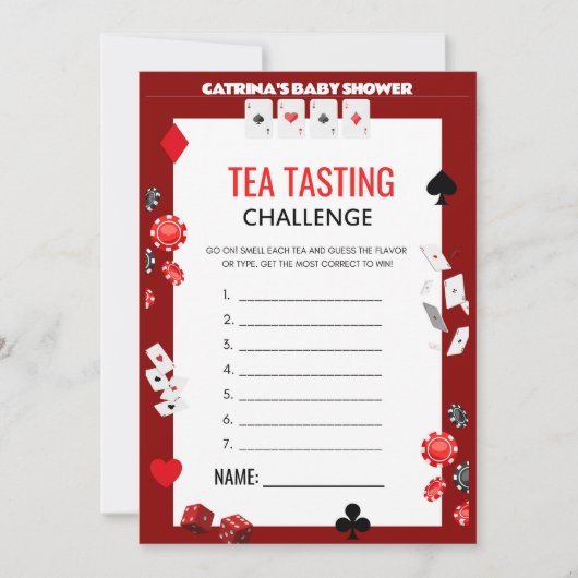 Ace Casino Baby shower - Bewerkbare naam, 5x7 Kaart (Voorkant)