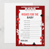 Ace Casino Baby shower - Bewerkbare naam, 5x7 Kaart (Voorkant / Achterkant)